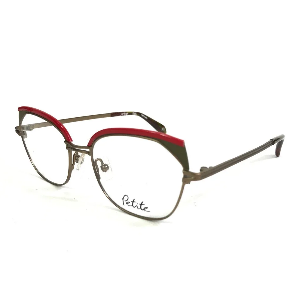 J.F. Rey Petite Eyeglasses Frames PM078 3050 Red Matte Bronze Cat Eye 48-15-140
